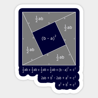 Pythagorean Theorem Algebraic Proof Sticker